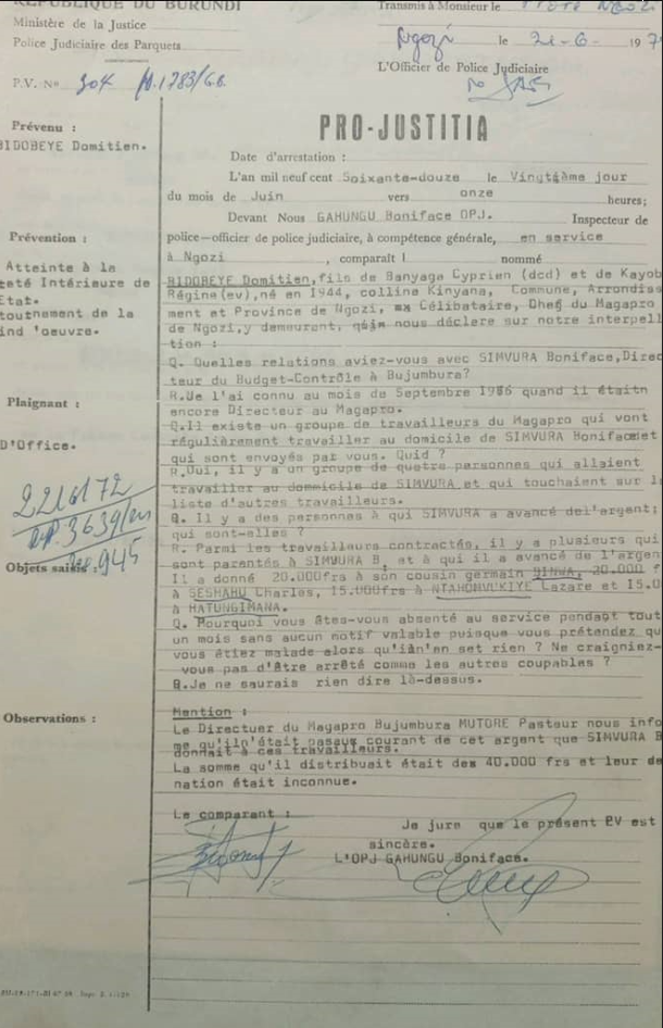 Burundi 1972 : B.S., un grand séminariste témoin des événements, parle