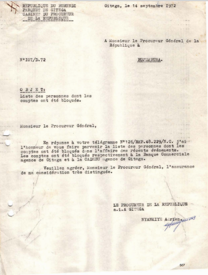 Burundi : les comptes des victimes du génocide de 1972 ont été bloqués