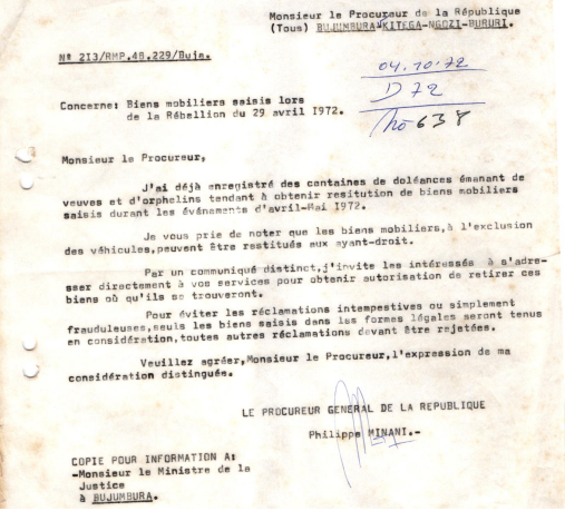Saisie des maisons des victimes du génocide de 1972 au Burundi